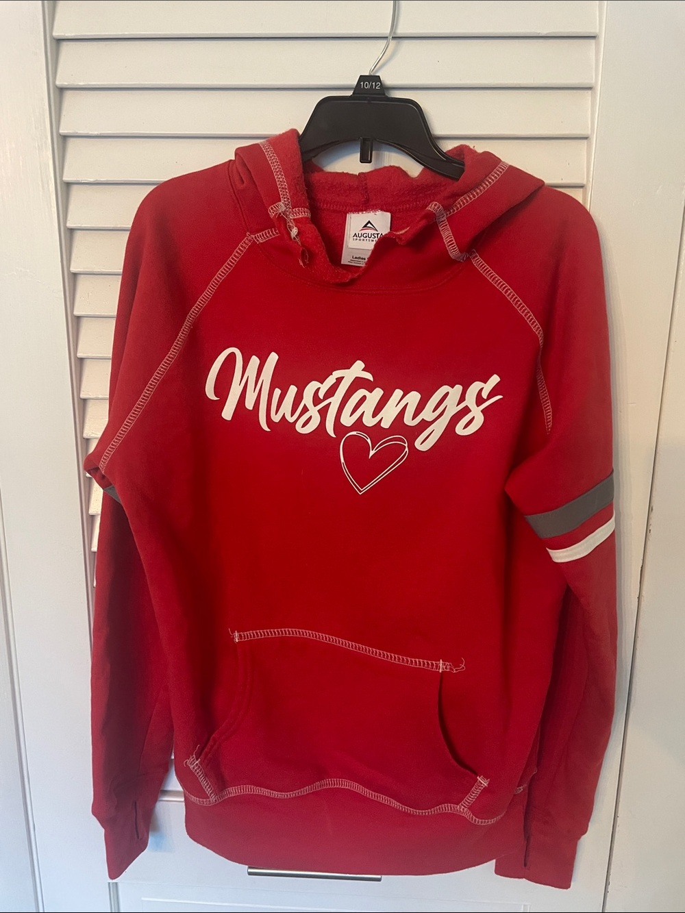Augusta Sportswear Red Mustangs Hoodie with Heart Script